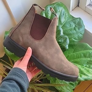 Blundstone Brown Leather Rustic Chelsea Boots 550 585 Mens Size 9.5 Womens 11